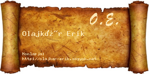 Olajkár Erik névjegykártya